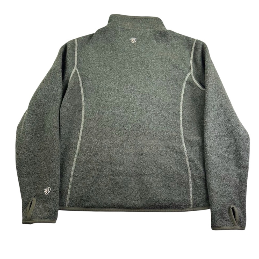 Kuhl Alpaca Fleece Zip Jacket Small Forest Green Thumb Holes - Picture 3 of 10